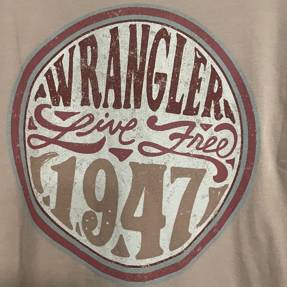 NWTS Wrangler Retro Live Free 1947 Graphic T Shirt Women's XXL Pink Short Sleeve
